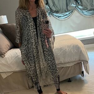 Brand new Leopard Print Fringe vest . Shimmery silver and black .